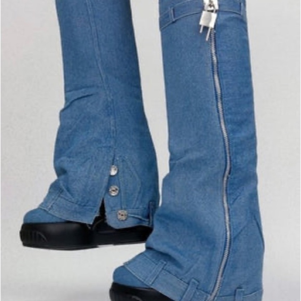 Blue denim boots size 9